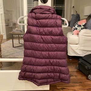 Athleta puffy vest - plum colored